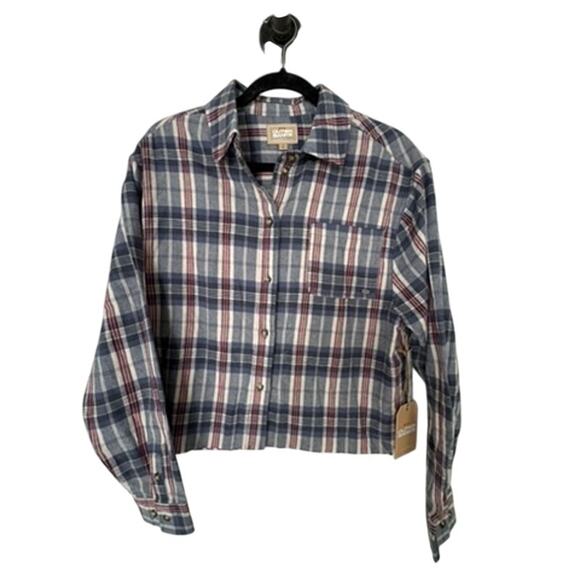 New PACSUN Plaid Button Down Boxy Shirt Outer Banks Sz S Academia - Picture 1 of 5
